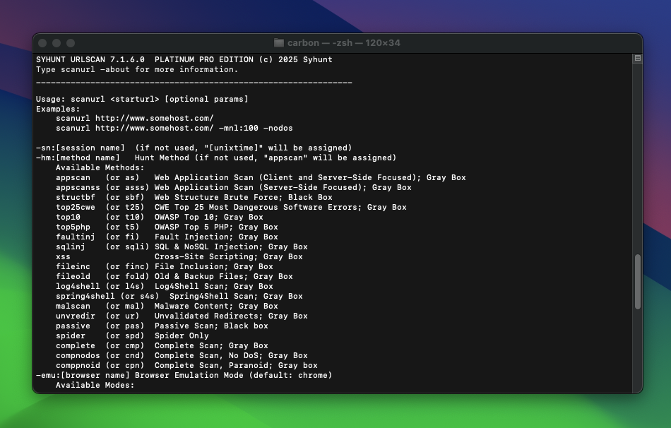syhunt-console-7.1-macos.png 対応Linux
